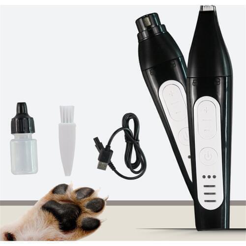 Dog Grooming Tool Multi-Functional 2 IN 1 Pet Nail Grinder Cutter Rechargeable Cat USB Electric Paws Hair Clipper Feet Shaver