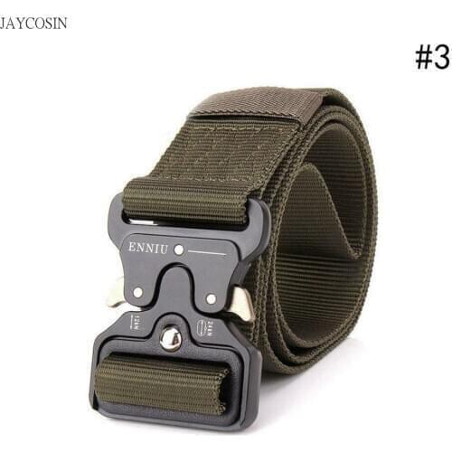 JAYCOSIN new Tactical belt Military high quality Nylon mens training belt metal multifunctional buckle outdoor sports hook A527