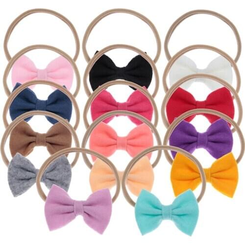 Yundfly Hot Newborn Nylon Bows Headband Baby Girls Bowknot Hairband Children Non-woven Hair Accessories