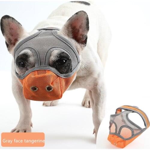 Dog Muzzles Short Snout Anti Biting Adjustable Prevent Chewing Barking Dogs Mask French Bulldog Pug Breathable Mesh Pet Mask