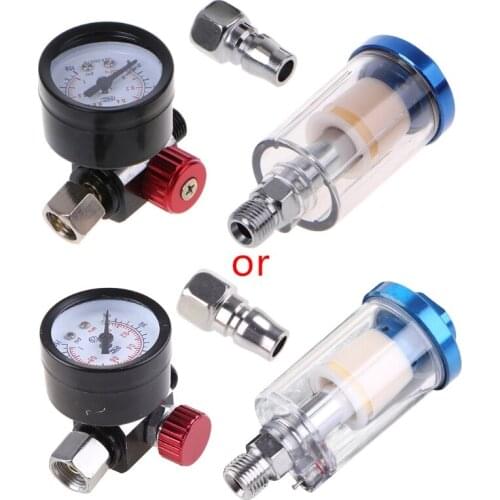 Scratch Air Pressure Regulator Gauge Spray Gun & In-line Water Trap Filter Tool