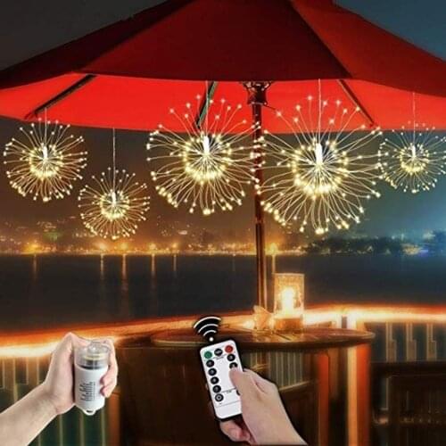Christmas 180/120 LED Fireworks Lamp Explosion Lamp String Light Waterproof Copper Wire Lamp Home Decor(not include battery)