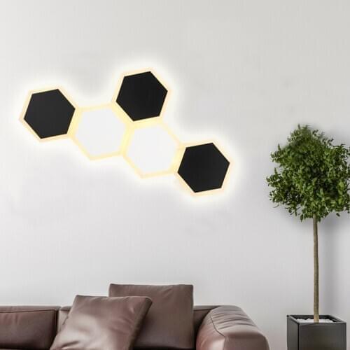Hexagon Patchable Wall Lamp Sconces Light Fixture for Dinning Room Bar Wall light Bedroom Bathroom Creative LED Lighting Decor