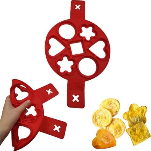 Silicone 7 Holes Pancake Maker Bake Cake Mold Mini Egg Omelet Flip Cooker Egg Ring Mold Kitchen Gadgets Baking Tools