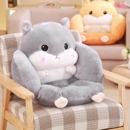 Cute Hamster Chair Seat Cushion Back Cushion Indoor Floor Stuffed Sofa Comfortable Thick Stool Butt Office Cushions Kids Gift