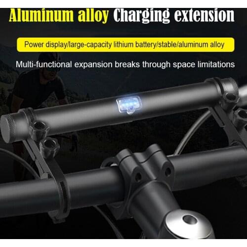 Aluminum Alloy Charging Bicycle Handlebar Extension Usb Charging with Battery Light Clip Bracket Smart Battery Display Cycling