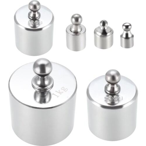 Uxcell Gram Calibration Weight 1g 2g 5g 100g 200g 1kg M2 Precision Chrome Plated Steel for Balance Scales and Balance Test