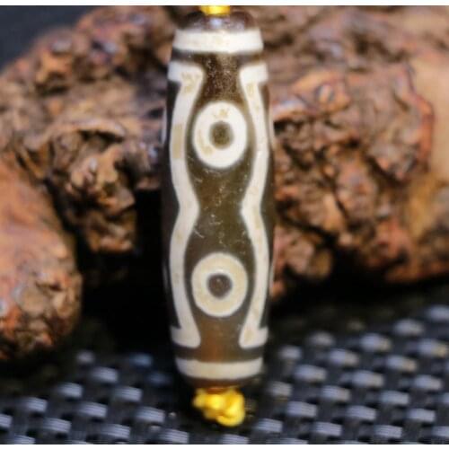 Magic Power Tibetan Old Agate 7 Eye 2 Line Wealth dZi Bead Pendant 3A Amulet AA Lkbrother Sauces Top Quality Guranttee