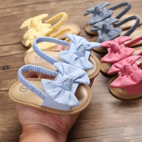 0-1 Years Summer Toddler Sandalias Baby Girls Cute Bow Sandals Soft-soled Flat Princess Kids Shoes Infant Non-Slip First Walkers