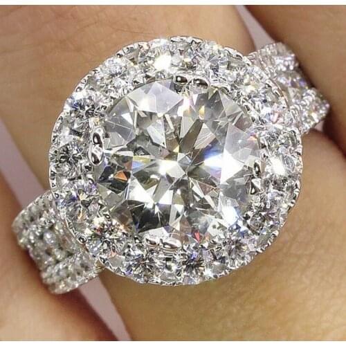 Statement jewelry ring AAAAA cz stone 925 Sterling silver Luxury Engagement Wedding Band Rings for women Party Jewelry