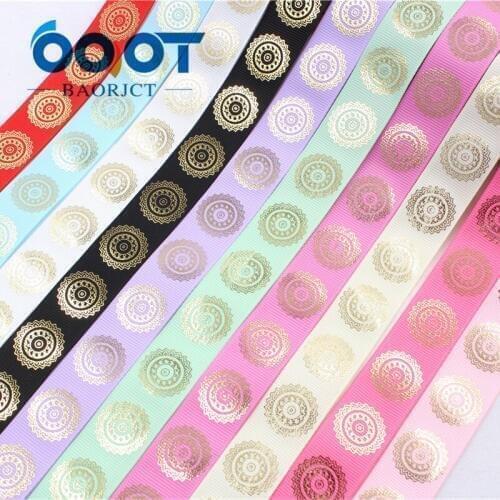 16130183 , 22MM totem hot gold Printed grosgrain ribbon, DIY handmadeHair accessories Material wedding gift wrap