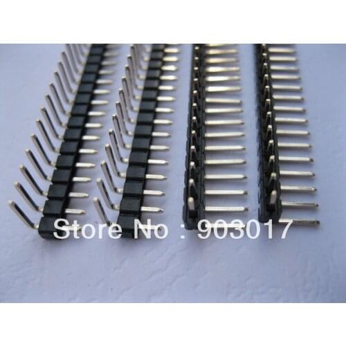 20 pcs Pitch 2.54mm Angle 1x40 40pin Male Breakable Pin Header Single Row Strip
