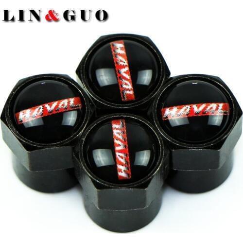 4pcs Carbon black New Style Car Badge Wheel Tire Valve Cap Tyre Dust Cap For Haval Hover H3 H5 Accessories