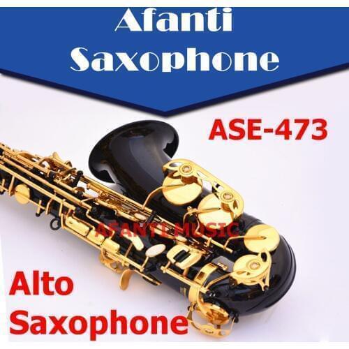 Afanti Music Eb tone / Brass body / Black Nickel Gold Alto Saxophone (ASE-473)