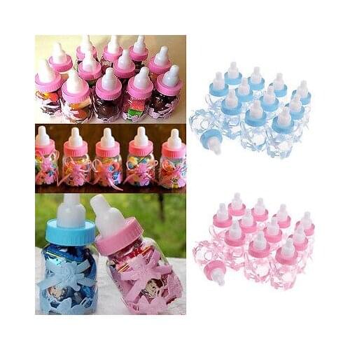 Fashion Bottles for Baby Shower Favors Blue Pink Party Decorations Girl Boy Wedding Candy Storage Bags