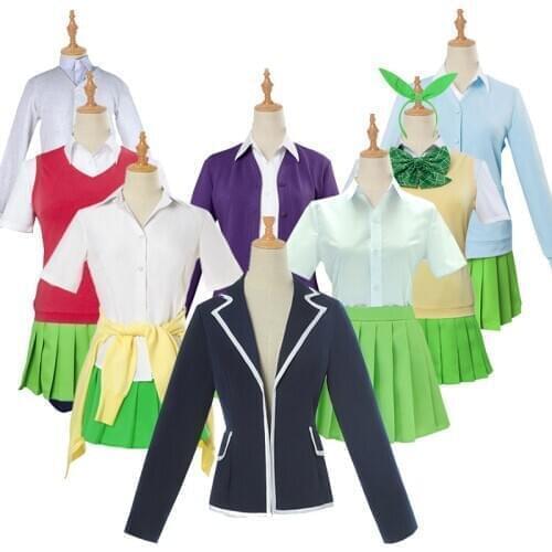 Anime Quintessential Quintuplets Miku Nakano Ichika Nino Cosplay Costume Nakano Yotsuba Skirt School Uniform Mardi Gras Dress