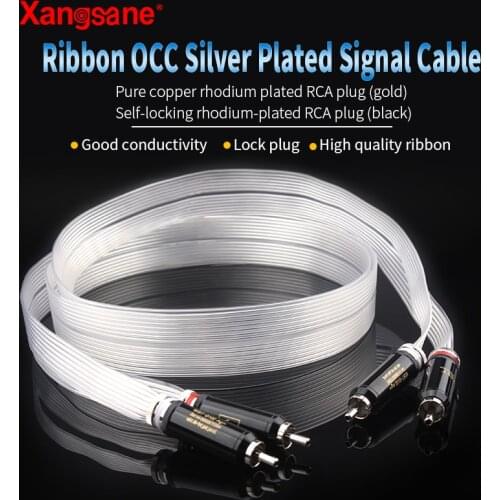 Audiophile hifi OCC silver-plated audio cable signal 2rca-2rca plug cable Hi End for amplifier cd player