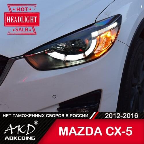 For Car Mazda CX-5 Head Lamp 2012-2016 Car Accessory Fog Lights Day Running Light DRL H7 LED Bi Xenon Bulb Mazda CX5 Headlights