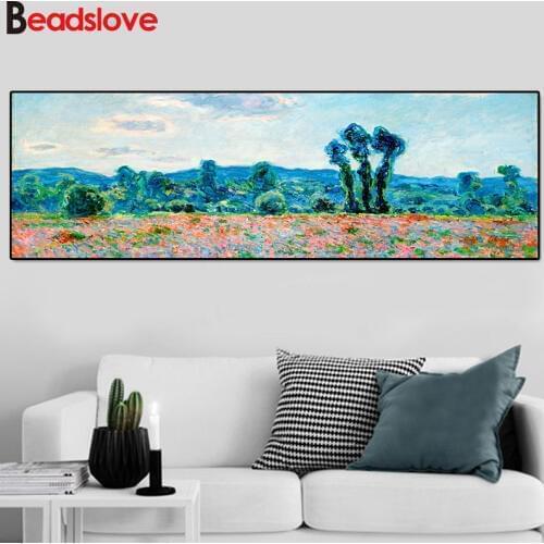 Large diamond painting Impressionist landscape 5d diy daimond embroidery full square round drills green fields mosaic inlaid