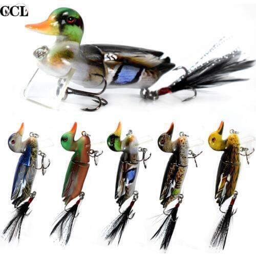 CCLTBA Bass Bait Fishing Lures 7CM 10G Feather tail Floating Duck Swimbait Life Like Wobbler Duckling Fishing Tackle