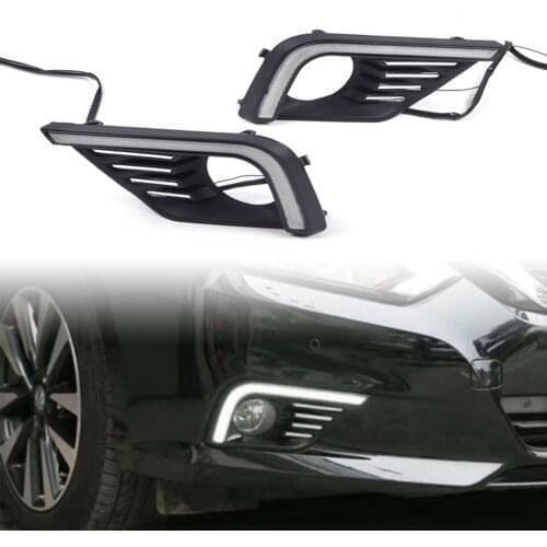 For Nissan Altima 2016 2017 Car LED DRL Daytime Running Light Fog Day Lamp W/ Turn Signal Lamps 1Pair