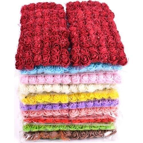 144/lot Wedding Decoration 2.5cm Mini Foam Rose Artificial Flower Bouquet Flower Decoration Christmas DIY Fake Rose Flowers