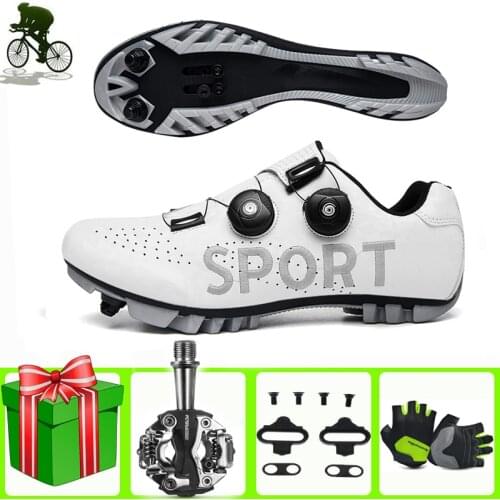 Unisex Cycling Shoes Men Zapatillas Ciclismo Mtb Mountain Bike Shoes White Ultralight Self-Locking Professional Bicycle Sneakers