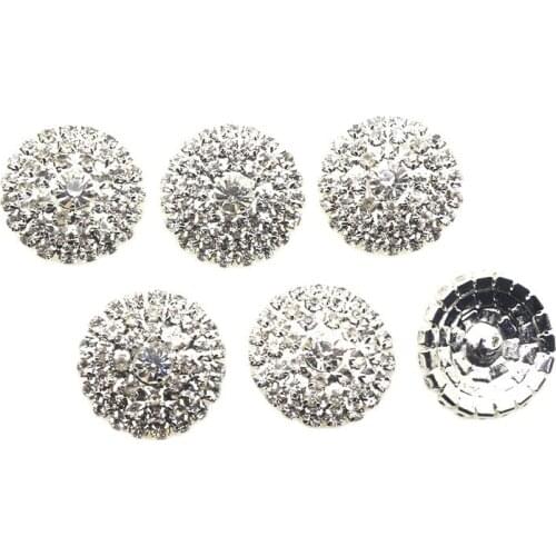 2017 Limited New 5pcs/lot 24mm Round Silver Buttons For Clothing Diy Accessories Sweater Overcoat Inlaid Metal Dress Decoration