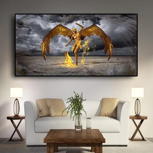 Guardian Angel of Leo Miguel Portrait Canvas Painting Scandinavia Posters and Prints Cuadros Wall Art Pictures For Living Room