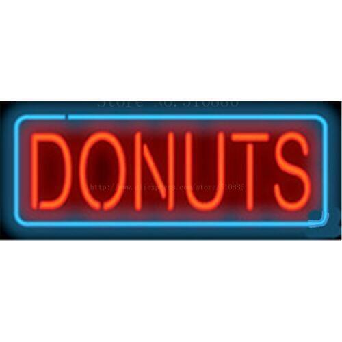Donuts NEON SIGN REAL GLASS BEER BAR PUB LIGHT SIGNS store display Packing bakey Bulbs Advertising food Desserts Lights 17*14"