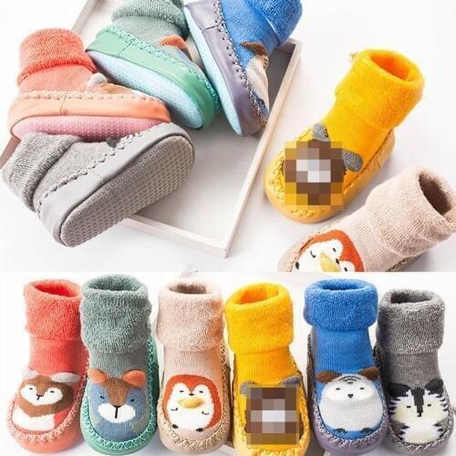 Infant Non-Slip Floor Socks Toddler Girl Boy Shoes Cotton Knitting Soft Soles Baby Socks Learning To Walk Thick Boots Sock