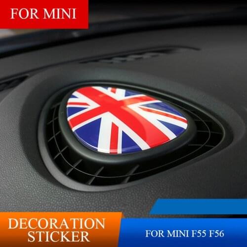 Dashboard A/C Air Outlet Union Jack 3D Crystal Epoxy Sticker Decal Internal Decoration Car Styling For Mini Cooper F54 F55 F56