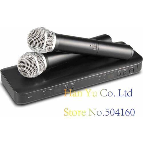Professional BLX288 UHF Wireless Microphone Karaoke System Dual Handheld Transmitter Mic for Stage DJ KTV