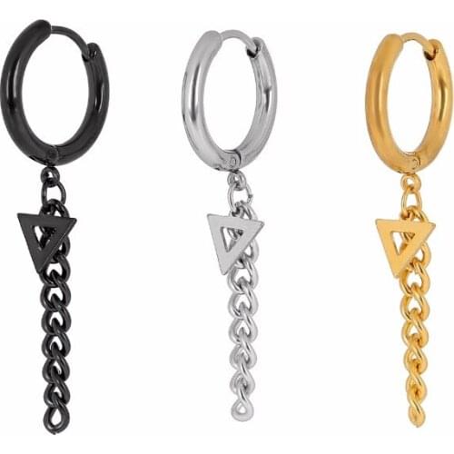 Lot 50pcs Fashion Jewelry- Hoop Earrings Triangle Men/Women Ear Studs/Earring Stainless Steel Earring PUNK EMO New