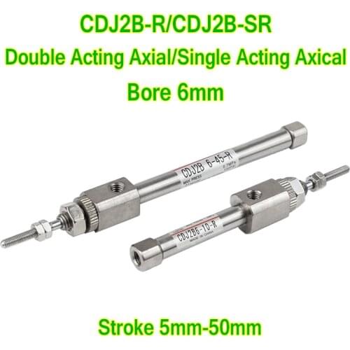 SMC type mini Air Cylinder CDJ2B6 double action Singe Acting Axial Pneumatic Bore 6 mm Stroke 5mm CDJ2B6-5R CDJ2B6-10SR CDJ2B
