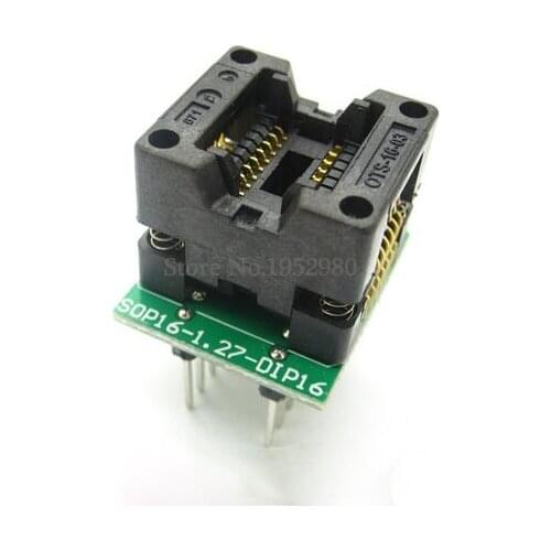 SOP16 to DIP16 IC Burn in Testing Socket Chip Programmer Adapter Narrow Type Fit for 3.9MM SOP IC