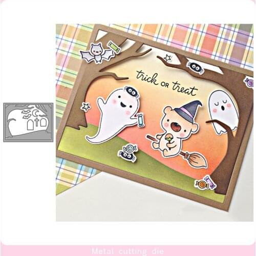 Spooky Scene frame Metal Cutting Dies for DIY Scrapbooking Photo Album Decorative Embossing Paper Card Crafts Die Cut 2020