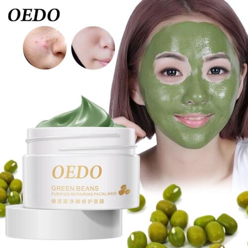OEDO Face Cleansing Mung Bean Mud Peeling Acne Blackhead Treatment Mask Remover Contractive Pore Whitening Hydrating Care Creams