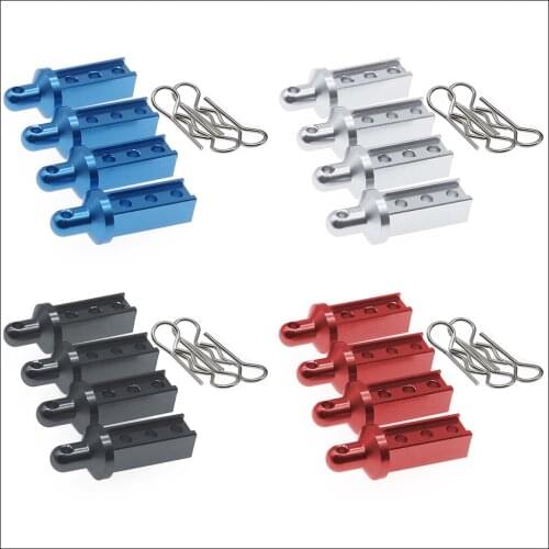 RCAWD alloy body post with body clips for ECX 1-12 Barrage 1-18 Temper 1-10 RGT 136100 and FTX Outback crawler parts