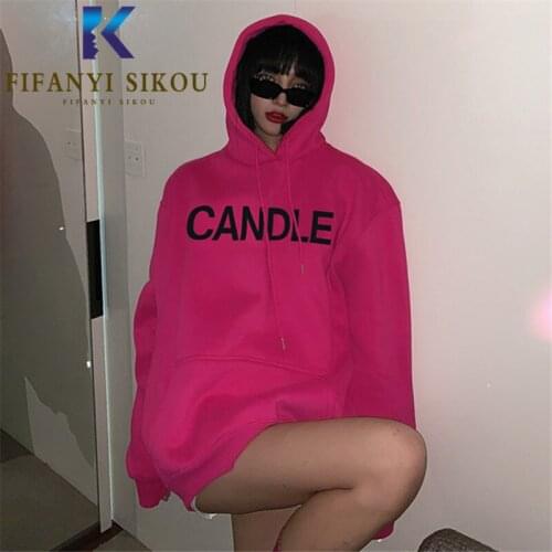 Fashion Print Hoodies Women Autumn Winter Sweatshirt Thick Warm Long Sleeve Pullovers Female Loose Casual Hooded Sweatshirts
