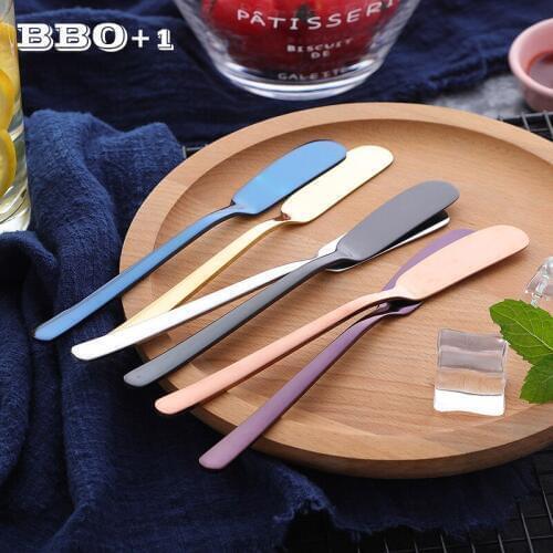 Western Cutlery Stainless Steel Butter Knife Cheese Dessert Jam Spreaders Cream Gold Black Rose Gold Knifes Breakfast Tool
