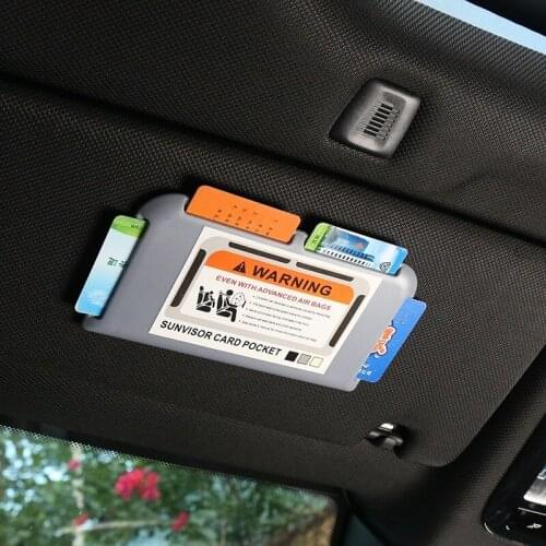 Sunvisor Card Clip Name Card Clip Collection Bag Multifunctional Car Card Ticket Clip Car Certificate Bag Storage Card Slot