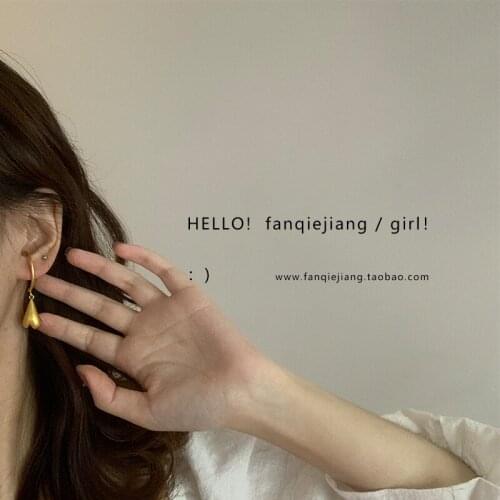 ​ZDMXJL 2021 New Trend Personality Designs Women Earring Dull Polish Heart Dangle Earrings For Women Jewely Pandora 925 Original