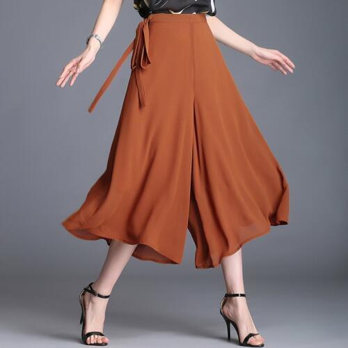 Plus Size Chiffon Pants Wide Leg Pants Camouflage Trousers Women Pantalon Femme Red Pants Pantalon Large Femme KJ058