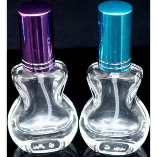 10ml Mini Guitar Refillable Perfume Bottles Amber Empty Small Cosmetic Colorful Cap Spray Jar