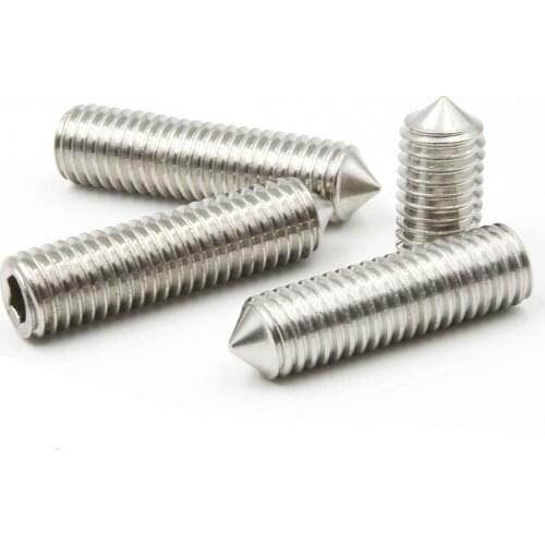 10PCS-M10*10/12/16 5PCS-M10*25/30/35/40 DIN914 304 Stainless Steel Headless Screws /Tip Set Screws / Machine Meters