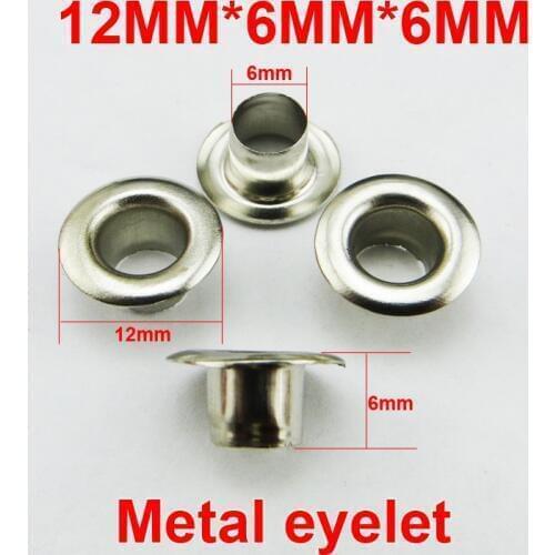 200PCS 12*6*6MM silver METAL EYELETS button sewing decorative clothes accessory buttons ROUND shoes bag eyelet ME-025