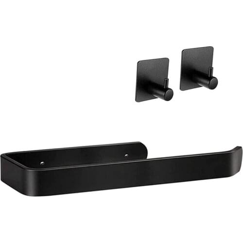 Towel Holder No Drilling 2 Pieces Hooks Self-Adhesive +Towel Holder Self-Adhesive Towel Rail For Bathroom Kitchen Toilet