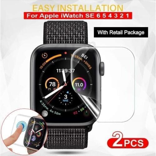 2Pcs Screen Protector For Apple Watch 6 SE 5 4 40MM 44MM Clear Full Protective Film Not Glass For iWatch Series 3 2 1 38MM 42MM