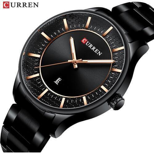 2019 CURREN Mens Quartz Watches Simple Fashion Casual Dress Steel Wrist Watches for Men Dropshipping Black Date relojes hombre